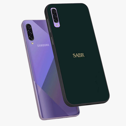 Sabr Minimal Patience Glass Case displayed in angled mockup highlighting simple inspirational design with clean aesthetic style.
