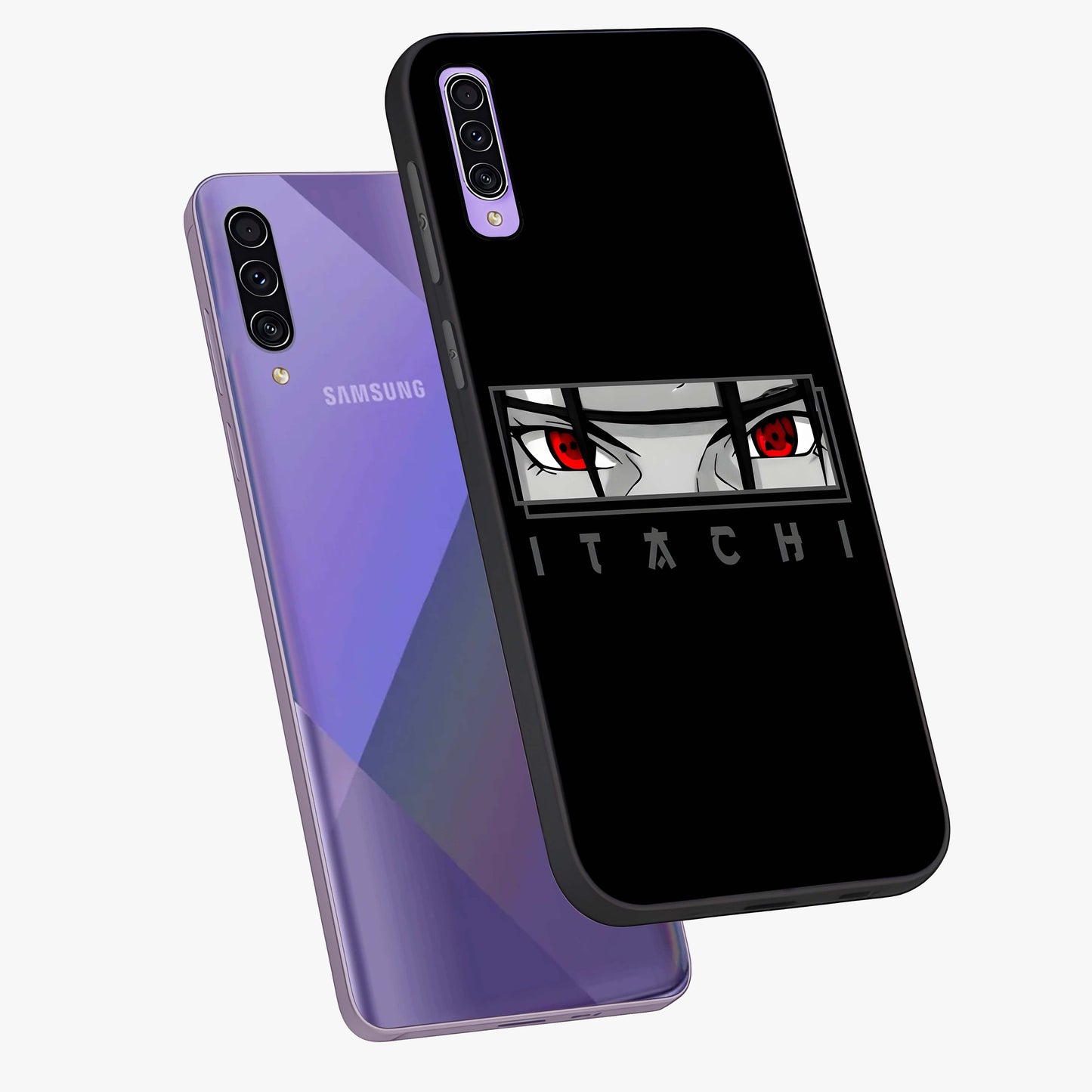 Scarlet Gaze Dominance Glass Case displayed in angled mockup highlighting intense visual design with bold scarlet aesthetic.