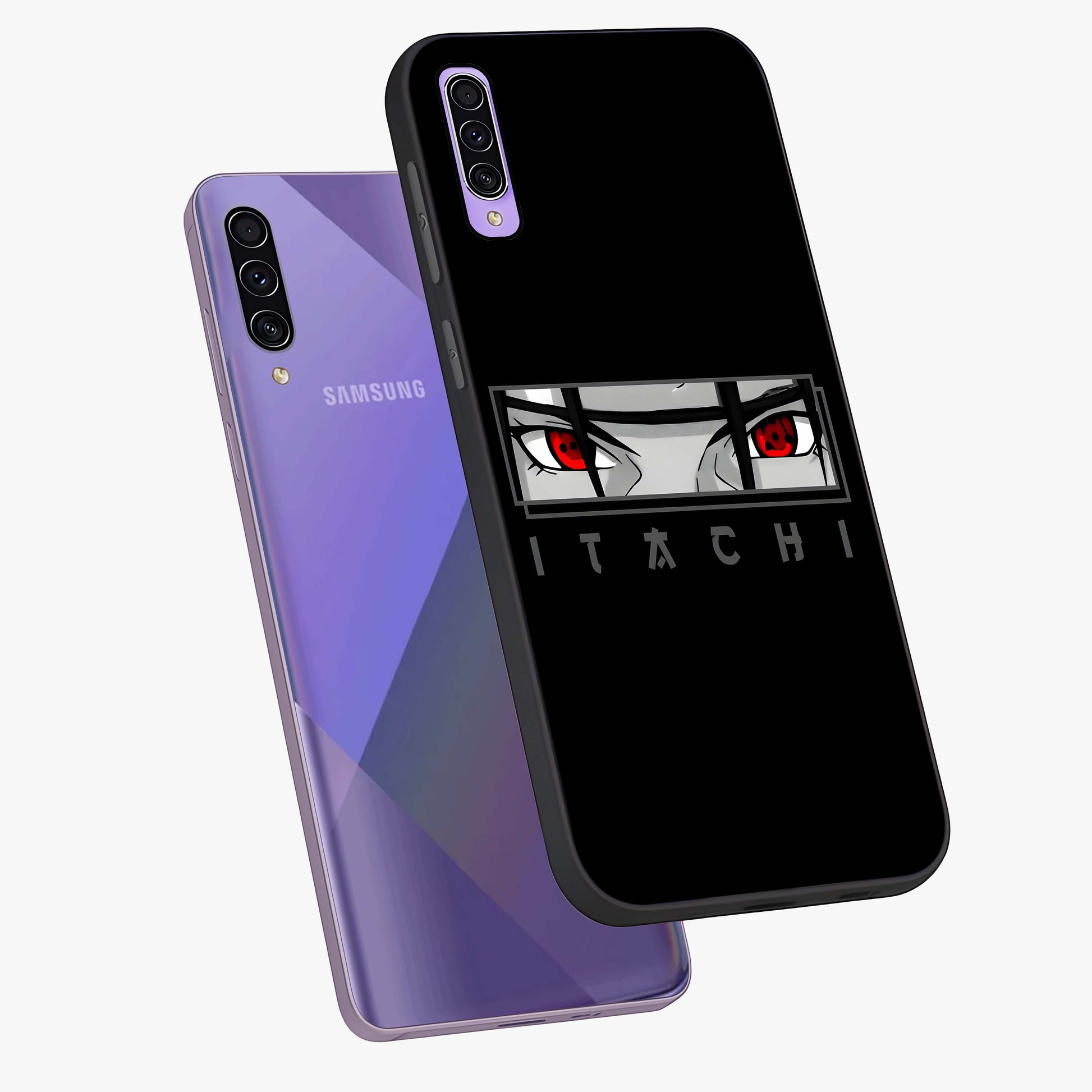 Scarlet Gaze Dominance Glass Case displayed in angled mockup highlighting intense visual design with bold scarlet aesthetic.