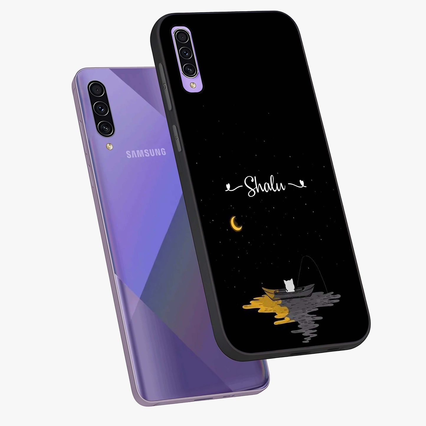 Silent Night Row Glass Case displayed in angled mockup highlighting peaceful evening design with dreamy night aesthetic.