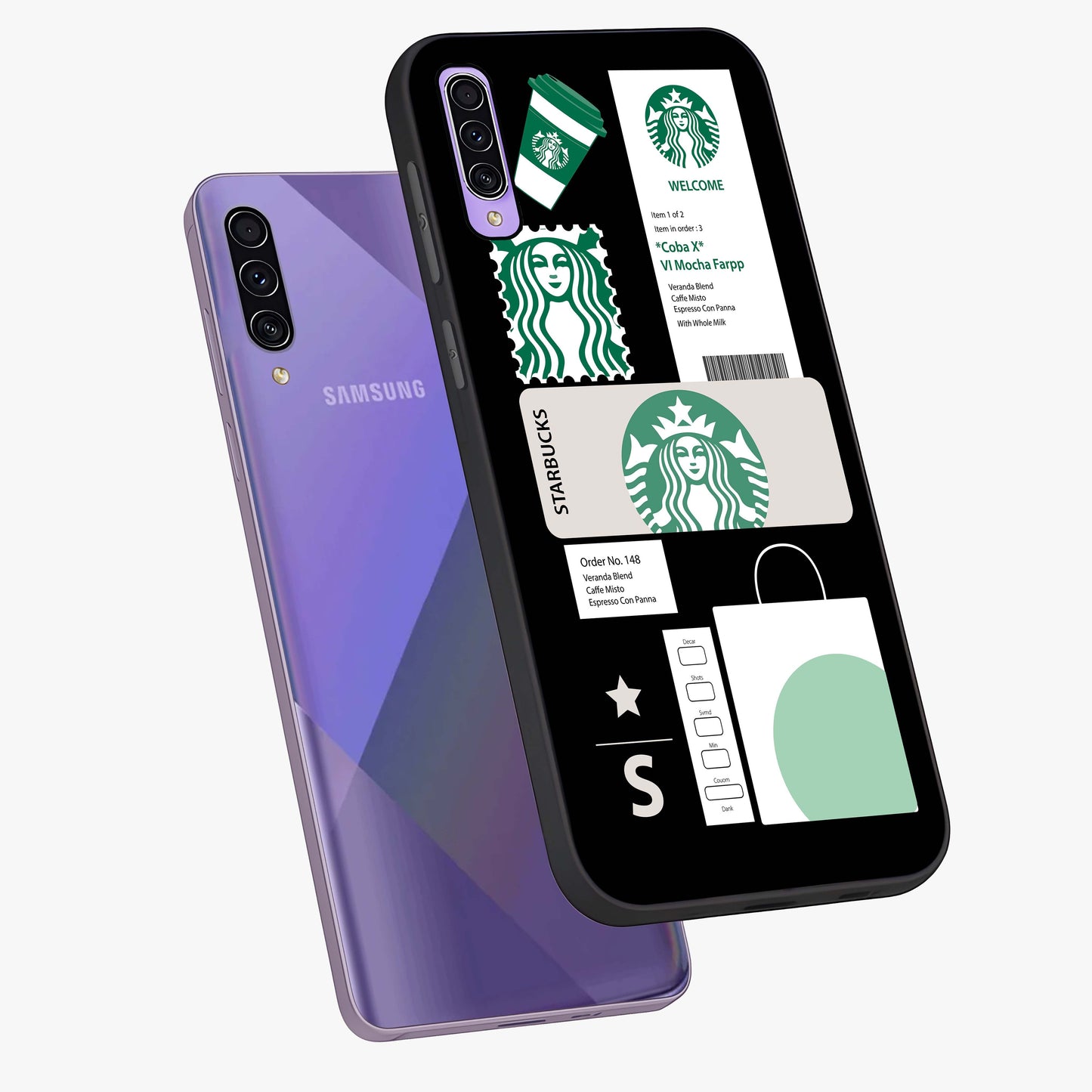 Starbucks Mocha Glass Case displayed in angled mockup highlighting stylish mocha themed design with cozy café aesthetic.