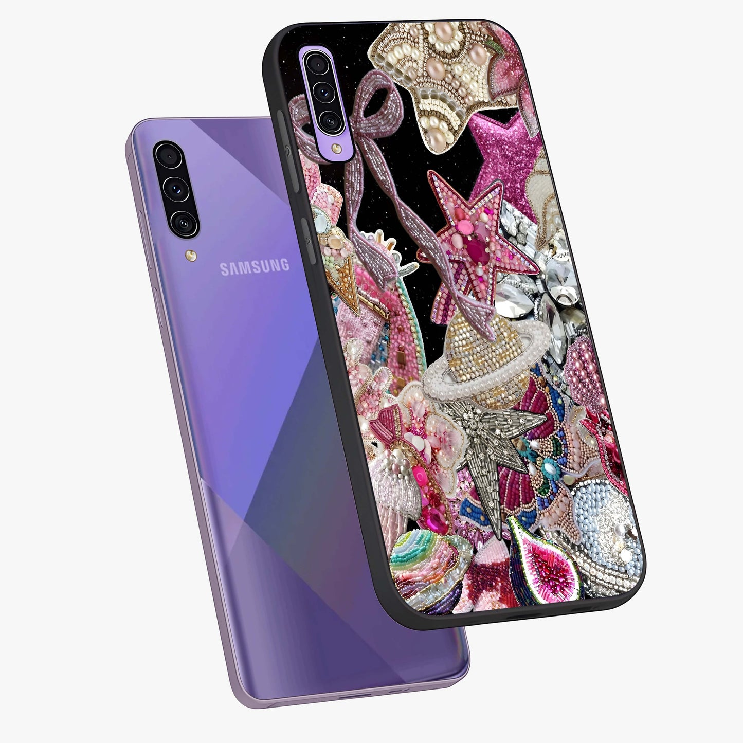 Starlit Jewel Dream Glass Case displayed in angled mockup highlighting glowing celestial jewel design with dreamy aesthetic.