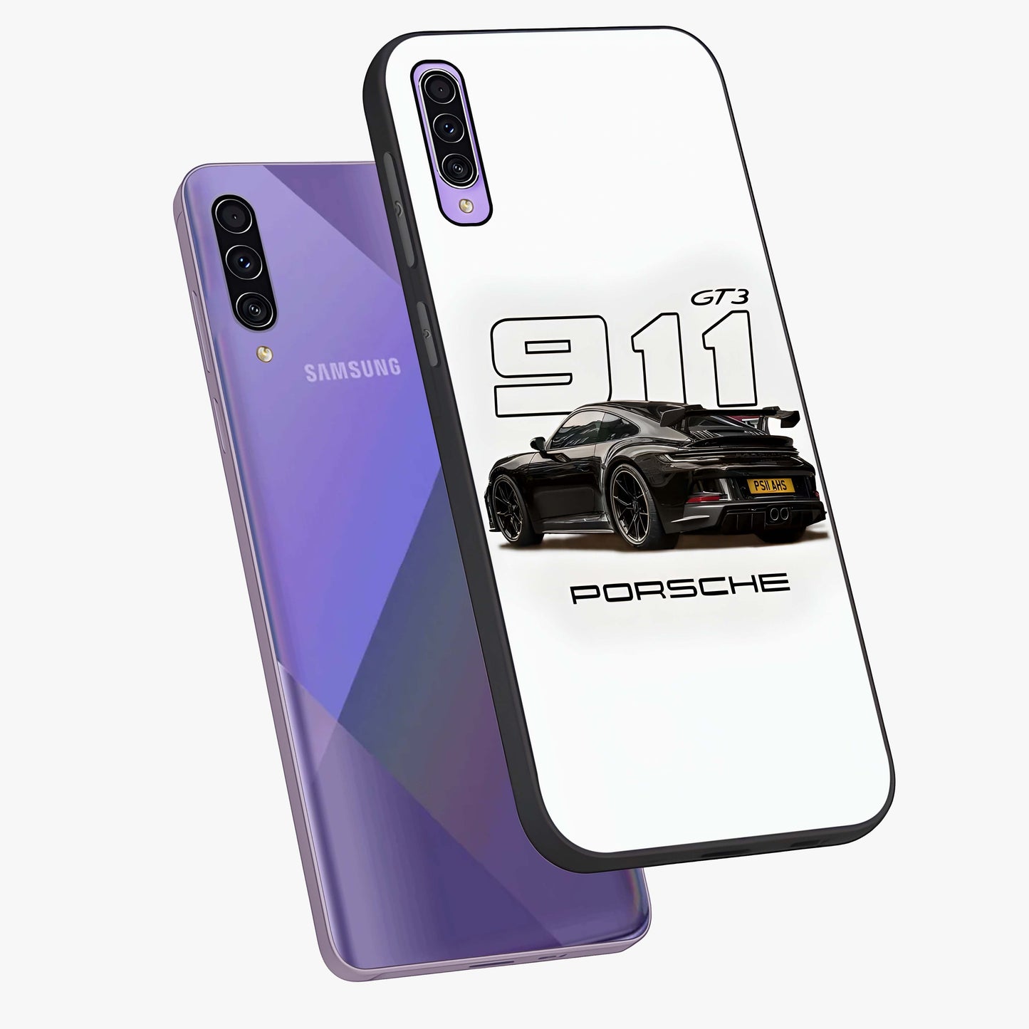 Turbo Legacy Icon Glass Case displayed in angled mockup highlighting dynamic automotive design with performance aesthetic.
