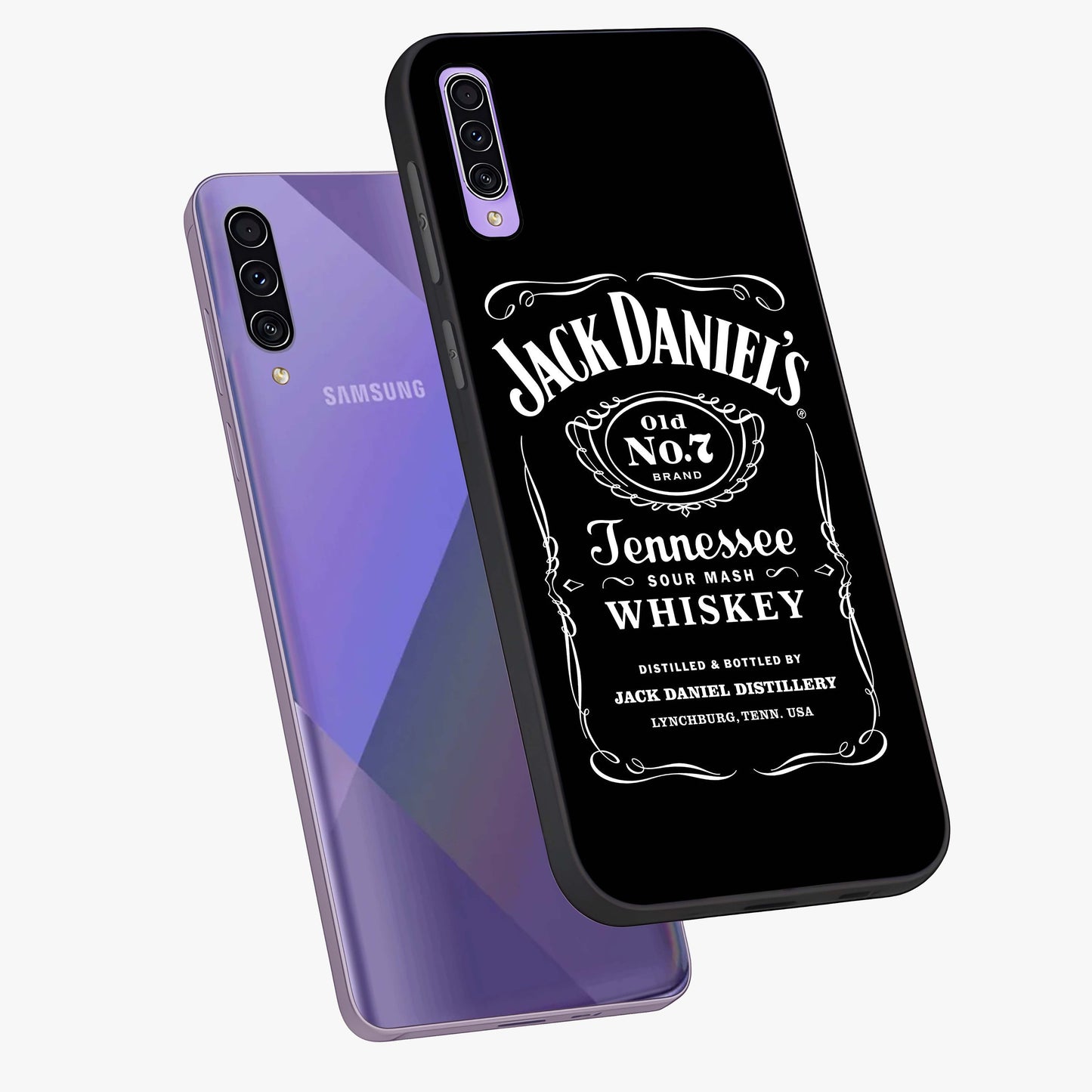 Vintage Whiskey Heritage Glass Case displayed in angled mockup highlighting retro beverage themed design with heritage aesthetic.