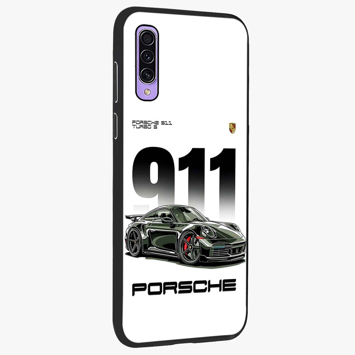 911 Turbo Dominance Glass Case upright perspective showcasing powerful racing design and modern automotive aesthetic.