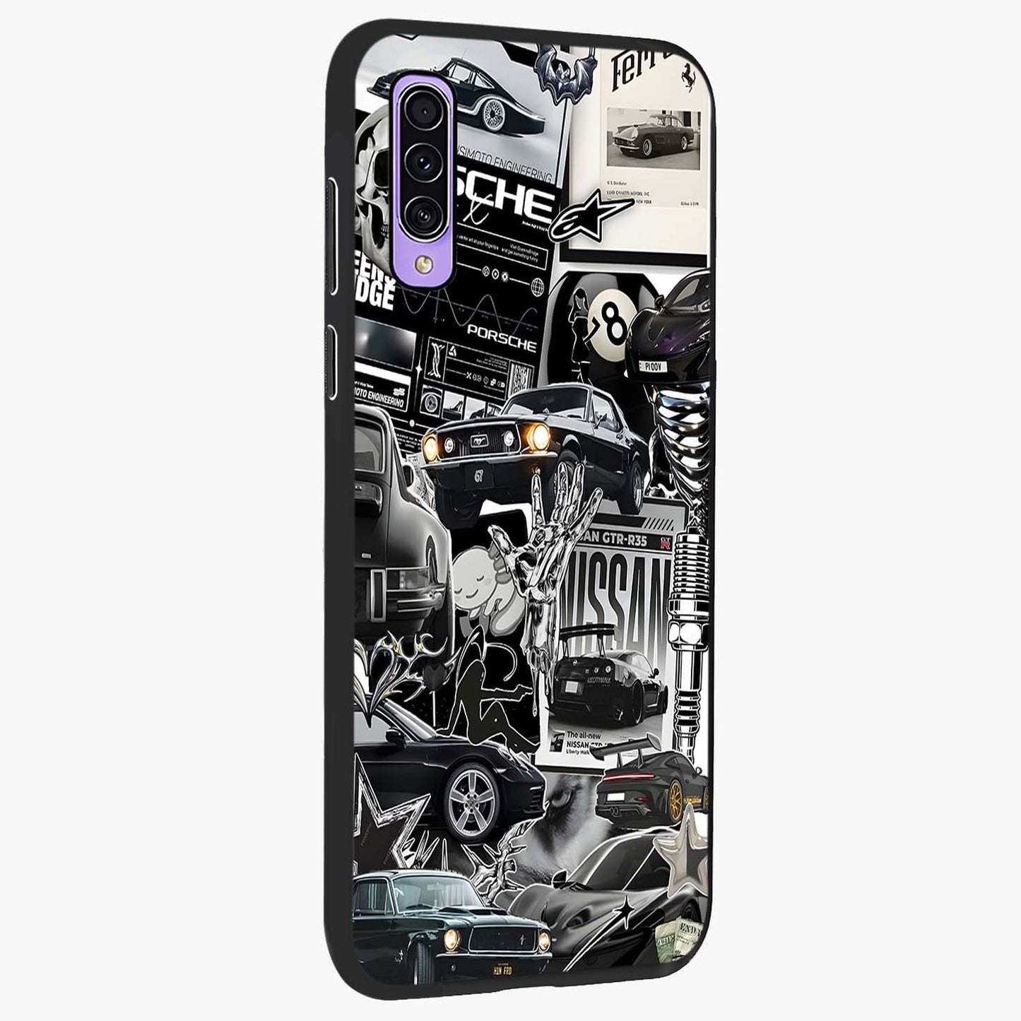 Aesthetic Dark Love Glass Case upright view showcasing dramatic romantic artwork with modern aesthetic style.