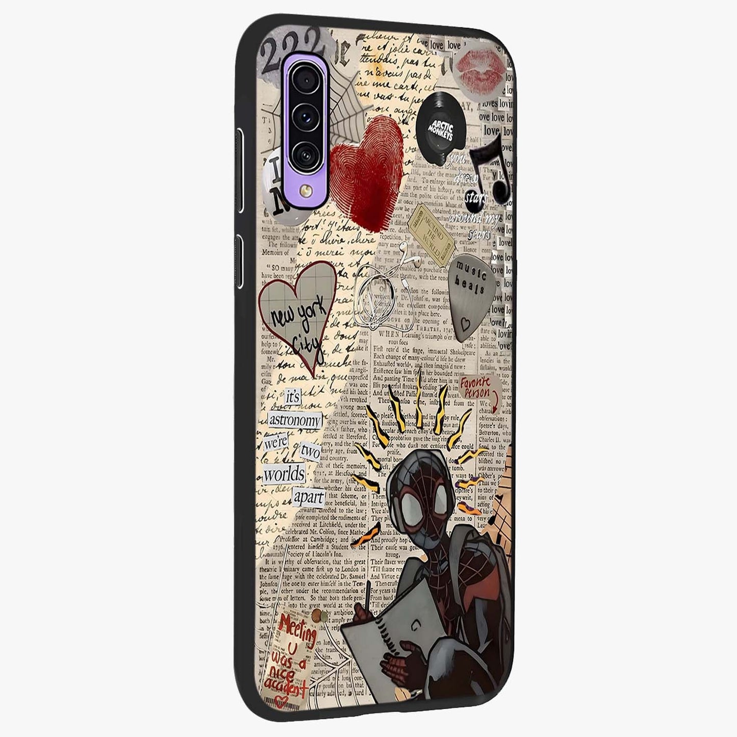 City Dream Sketch Glass Case upright view showcasing urban skyline artwork with stylish hand drawn design.