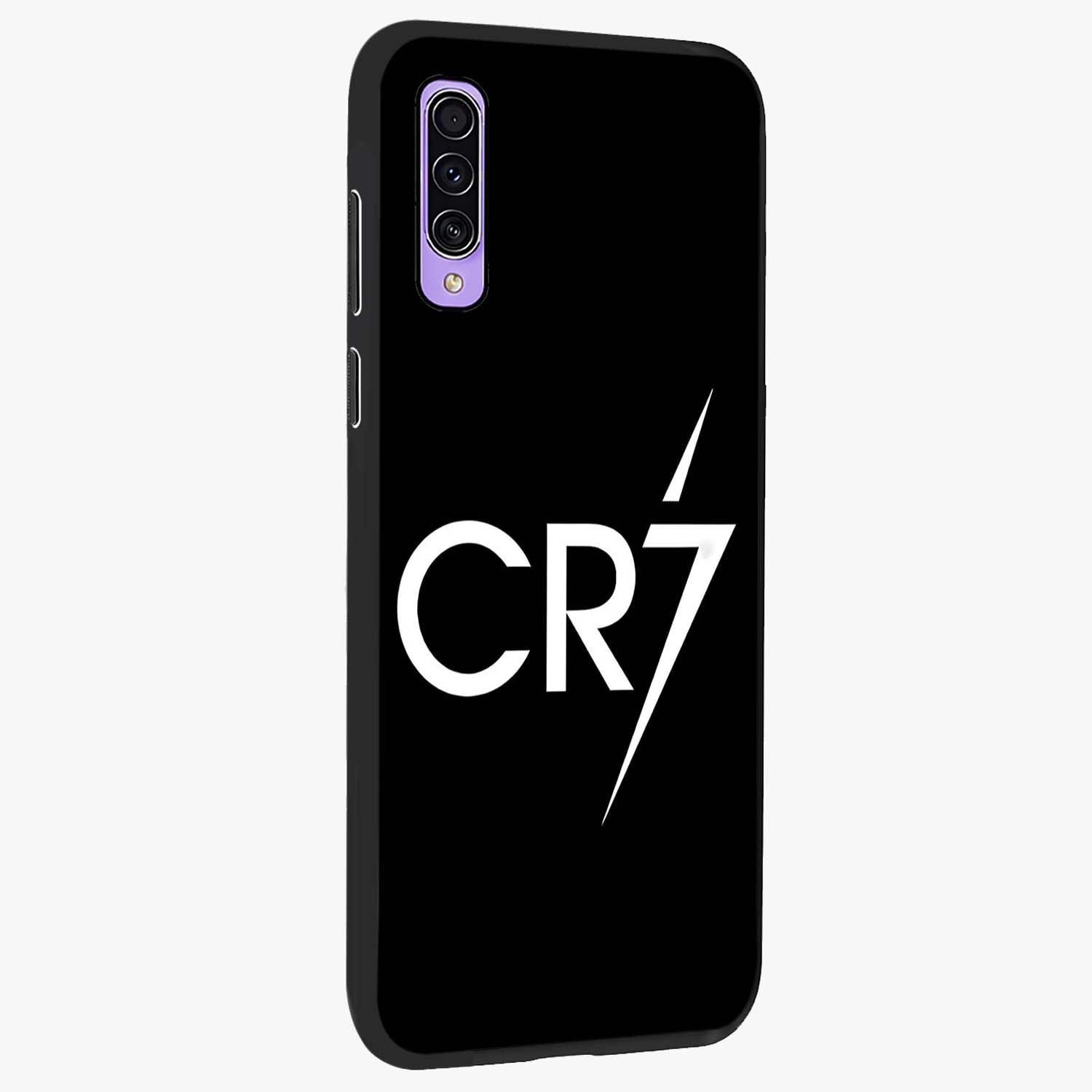 Cr7 Elite Strike Glass Case upright view showcasing energetic football inspired design with modern sports aesthetic.
