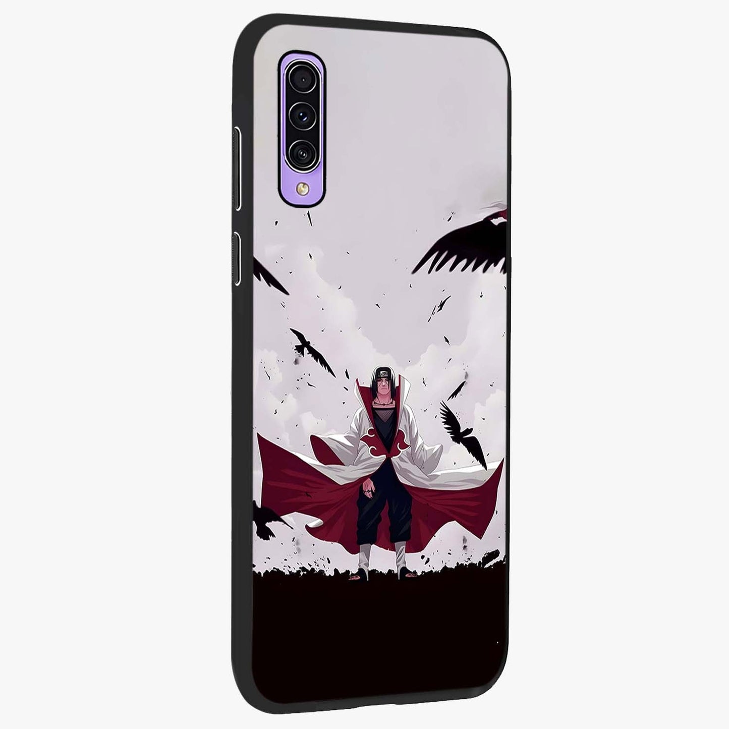 Crimson Crow Ascension Glass Case upright view showcasing dramatic crow artwork with bold gothic theme.