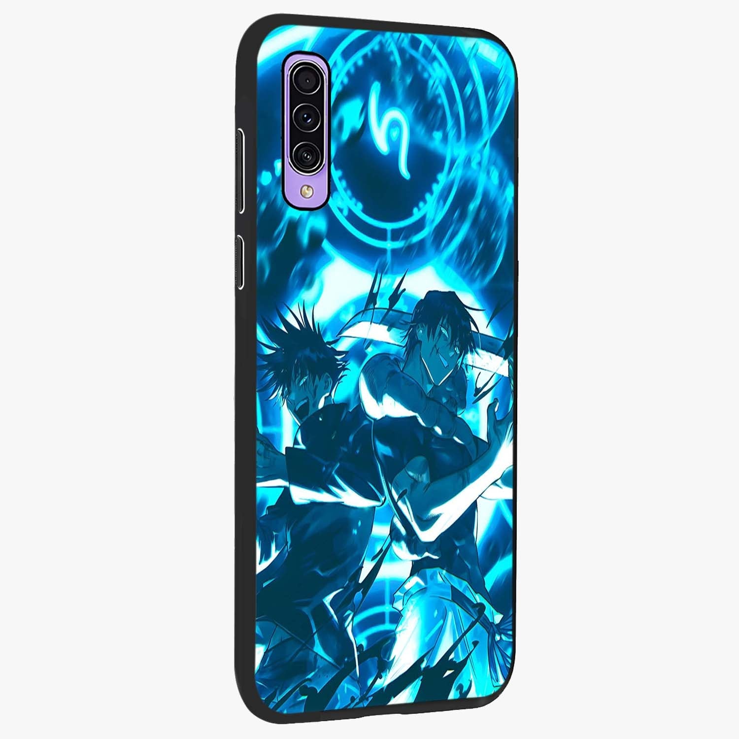 Cursed Energy Clash Glass Case upright view showcasing dramatic clash artwork with bold supernatural theme.
