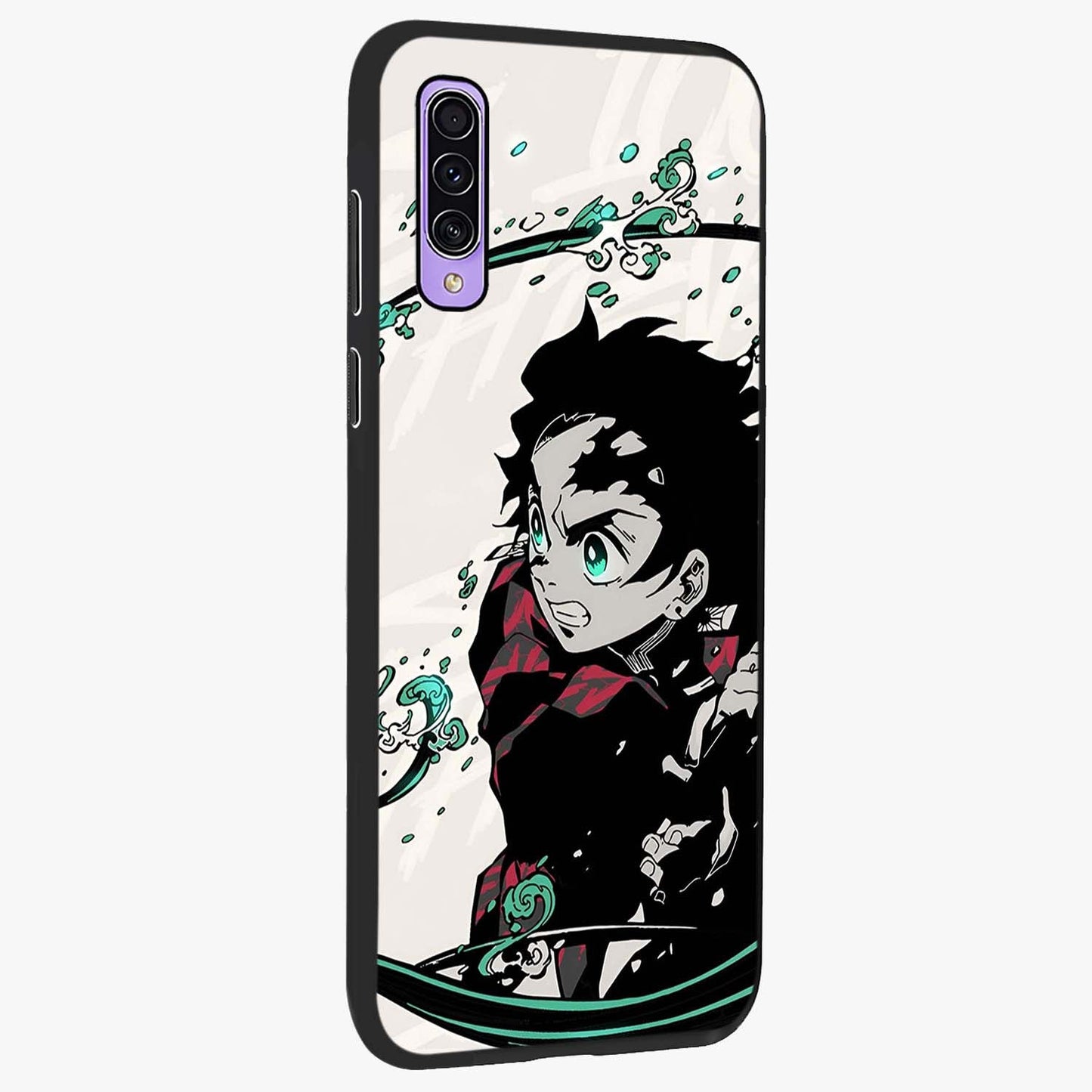 Demon Slayer Glass Case upright view showcasing powerful anime artwork with intense warrior theme.