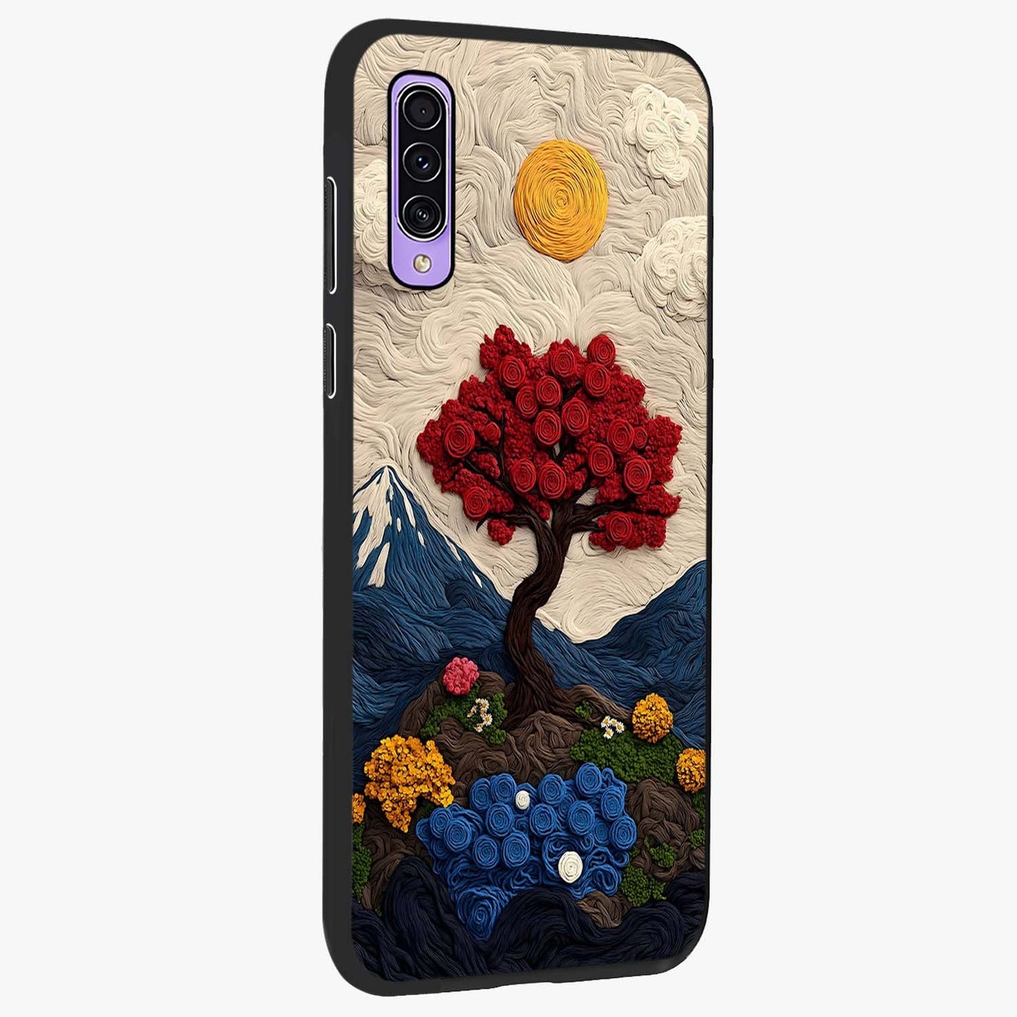Eternal Nature Tapestry Glass Case upright view showcasing elegant nature tapestry design with decorative style.