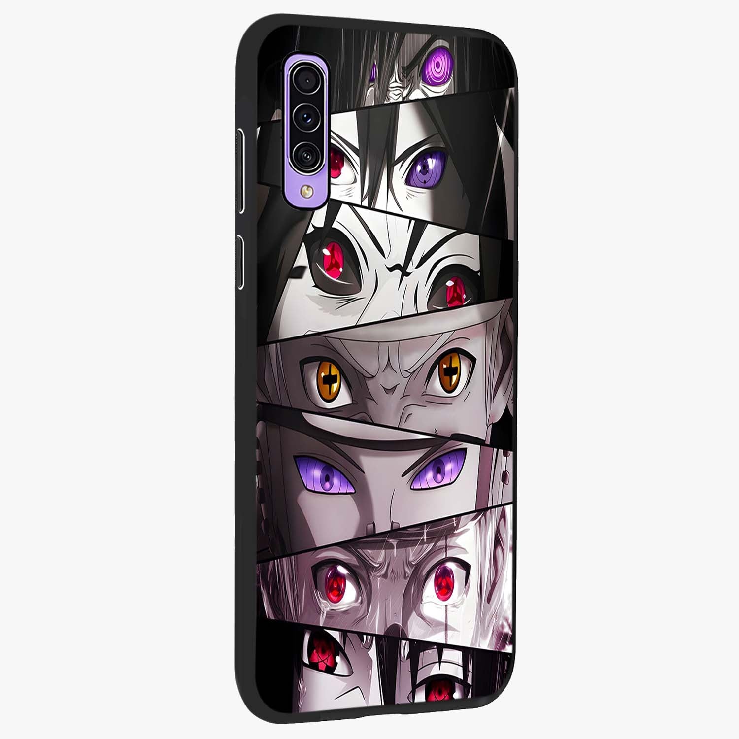 Eyes of Destiny Glass Case upright view showcasing symbolic eye artwork with dramatic artistic theme.
