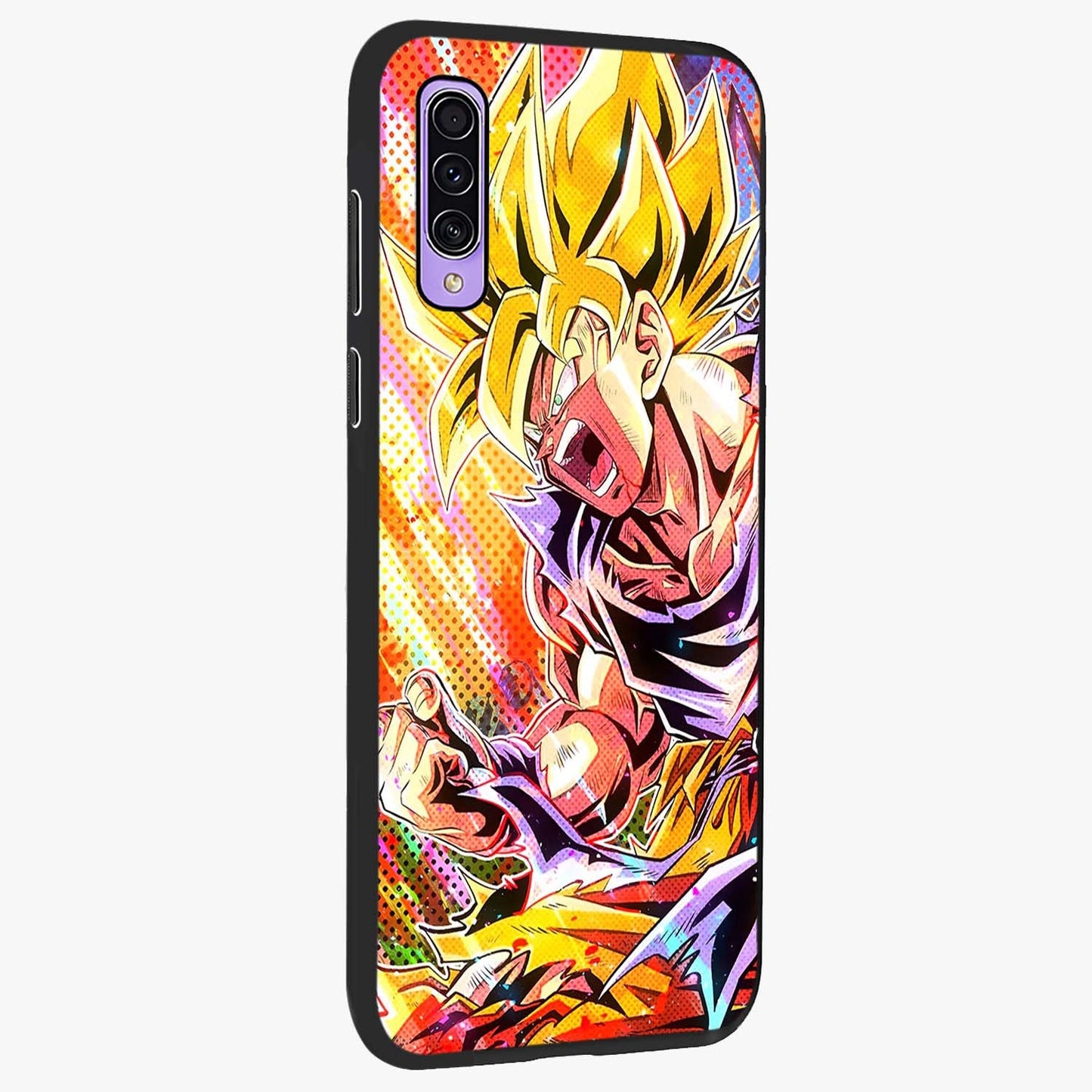 Firing Goku Glass Case upright view showcasing energetic anime artwork with bold warrior theme.