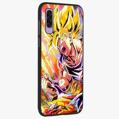 Firing Goku Glass Case upright view showcasing energetic anime artwork with bold warrior theme.