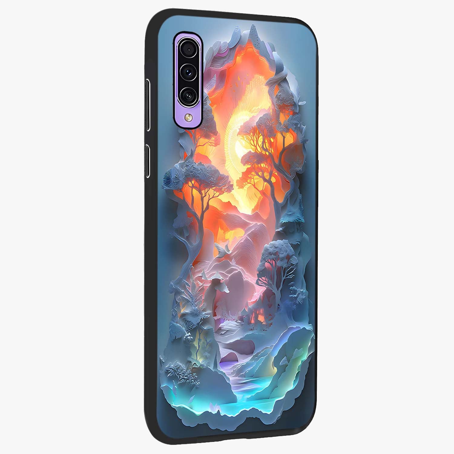 Glow Forest Portal Glass Case upright view showcasing enchanted forest portal artwork with fantasy nature theme.