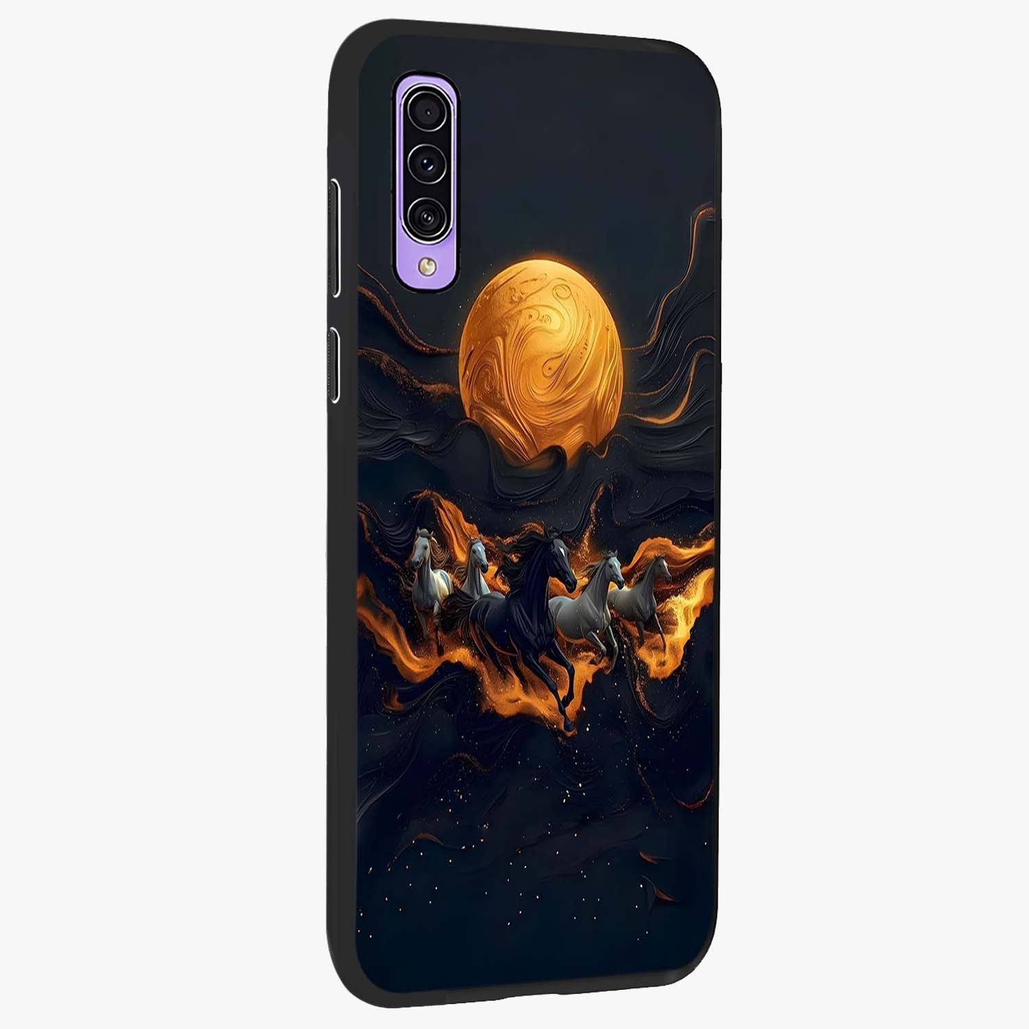 Golden Royal Heritage Glass Case upright view showcasing elegant royal artwork with classic heritage theme.