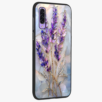 Lavender Dream Glow Glass Case upright view showcasing radiant lavender glow artwork with calming dreamy theme.