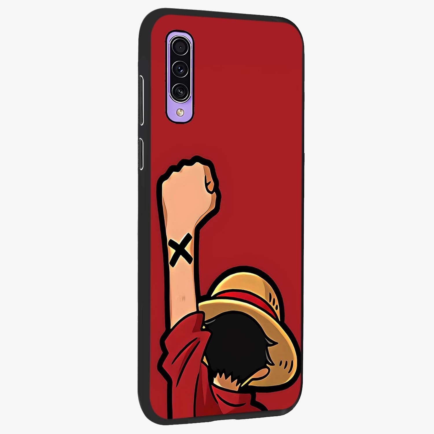 Luffy X Spirit Glass Case upright view showcasing striking anime artwork with adventurous character theme.