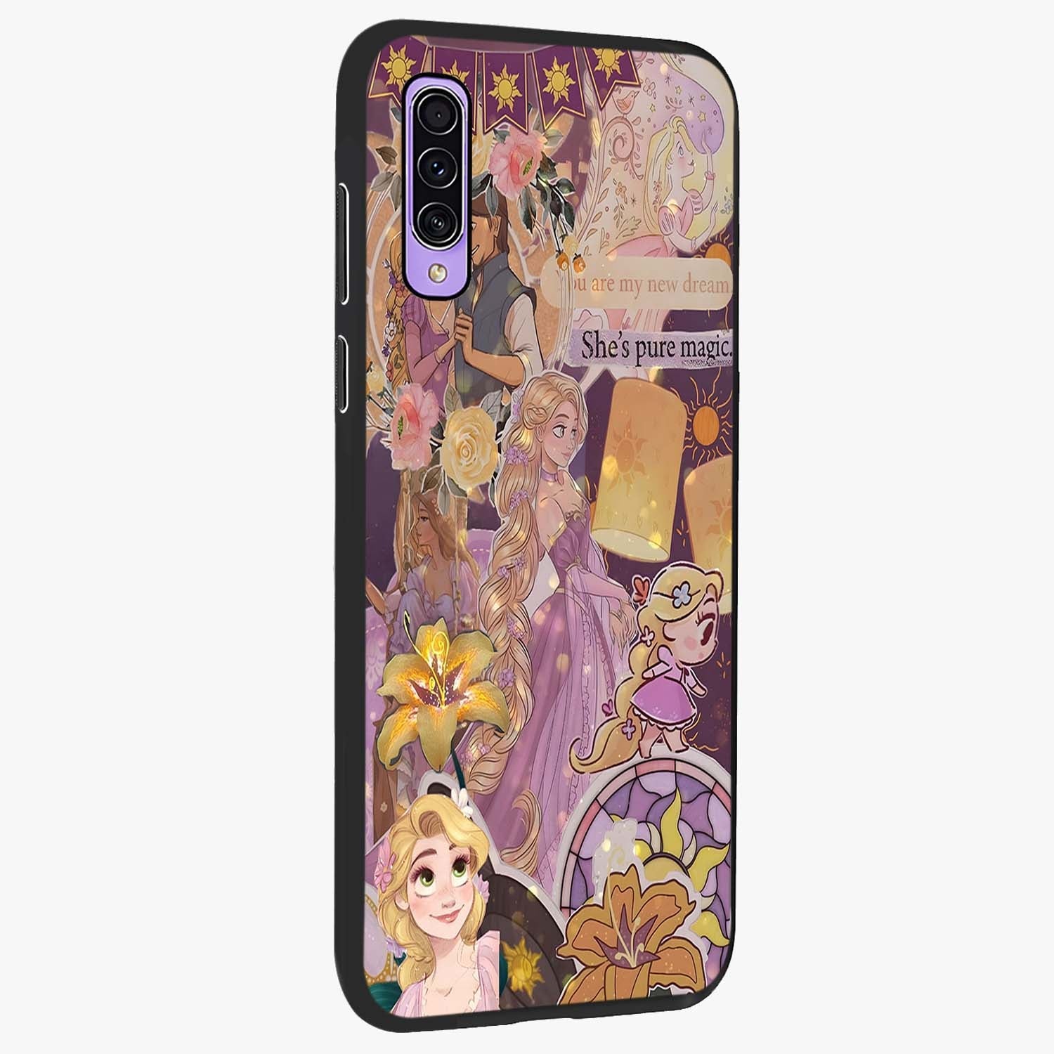 Magical Tangled Dream Glass Case upright view showcasing enchanting artistic artwork with dreamy fantasy theme.