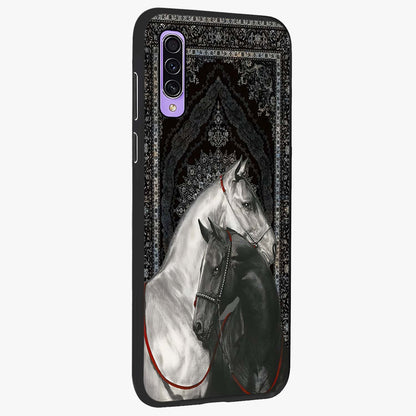 Majestic Ride Legacy Glass Case upright view showcasing dynamic ride inspired artwork with modern automotive theme.