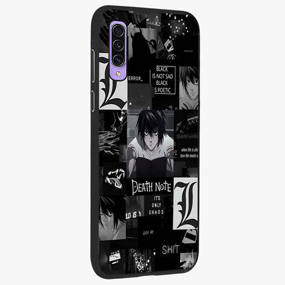 Midnight Chaos Mind Glass Case upright view showcasing expressive abstract artwork with bold dark theme.