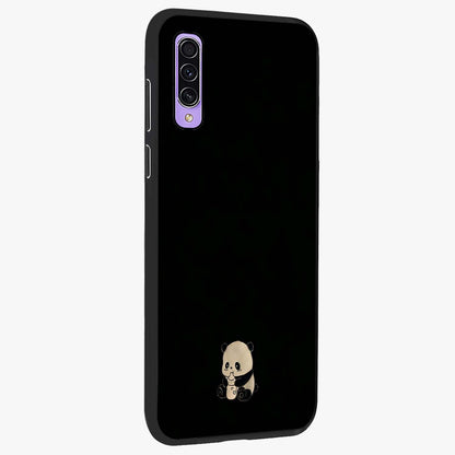 Midnight Panda Love Glass Case upright view showcasing charming panda artwork with playful romantic theme.