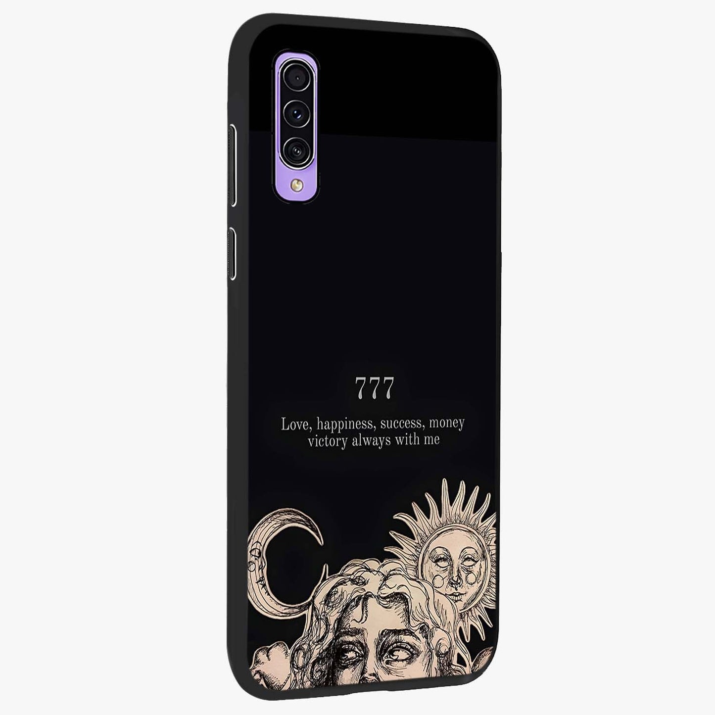 Mystic Victory Aura Glass Case upright view showcasing powerful victory themed artwork with spiritual energy vibe.