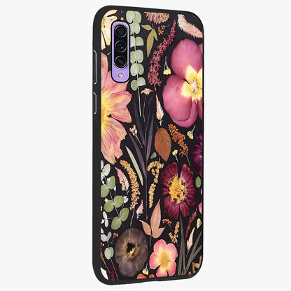 Petal Dream Tapestry Glass Case upright view showcasing detailed floral tapestry artwork with artistic nature theme.