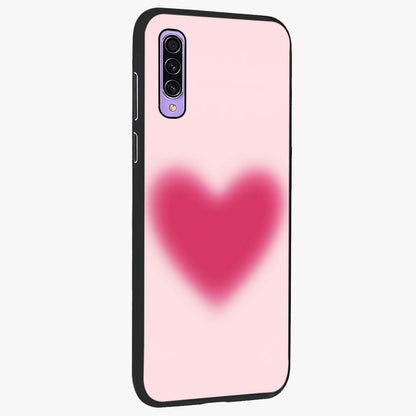 Pink Aura Heart Glass Case upright view showcasing romantic heart artwork with soft pastel theme.
