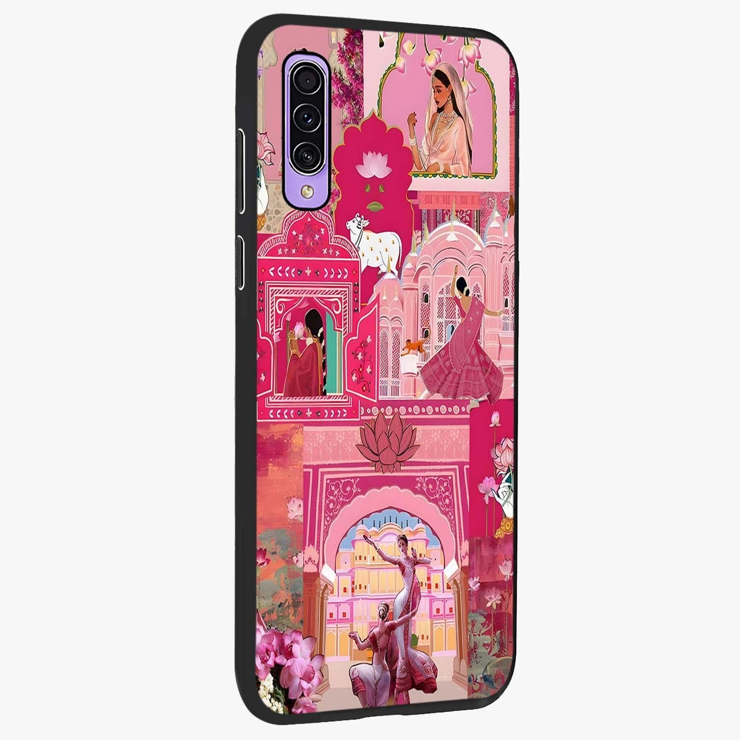 Pink Palace Muse Glass Case upright view showcasing artistic palace artwork with graceful royal theme.