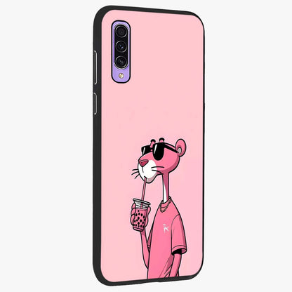 Pink Panther Glass Case upright view showcasing fun animated artwork with stylish retro cartoon theme.