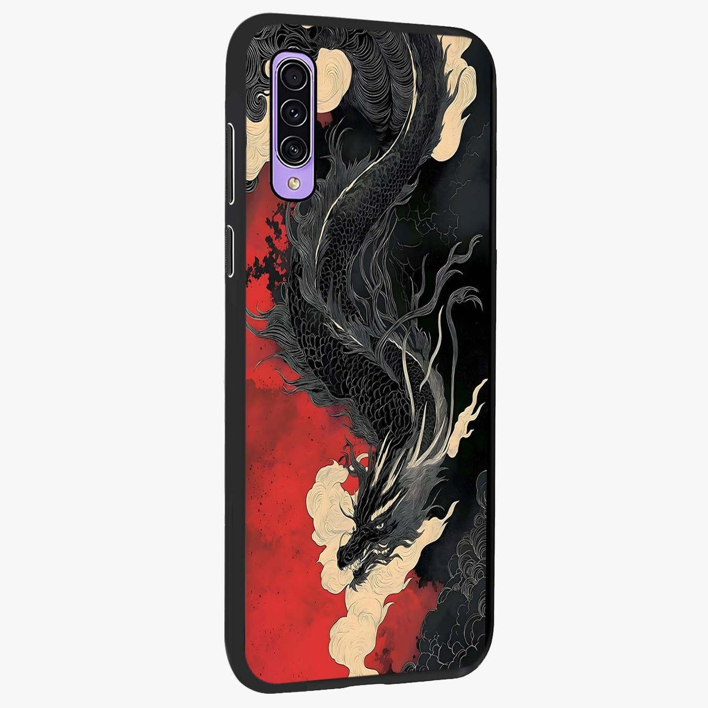 Shadow Dragon Fury Glass Case upright view showcasing intense dragon artwork with dramatic shadow theme.