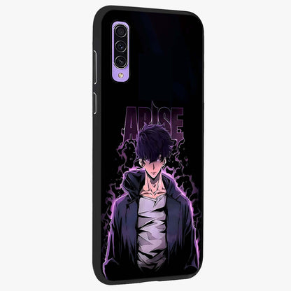 Shadow Monarch Awakening Glass Case upright view showcasing bold monarch artwork with mystical awakening theme.