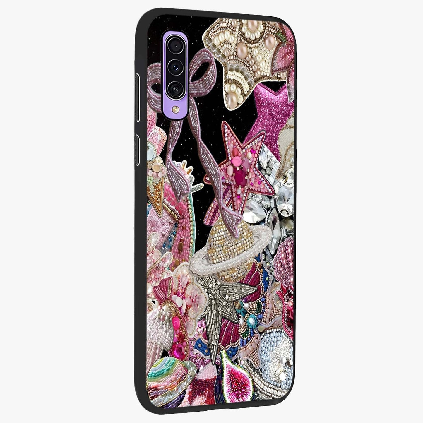 Starlit Jewel Dream Glass Case upright view showcasing radiant star inspired artwork with magical night theme.