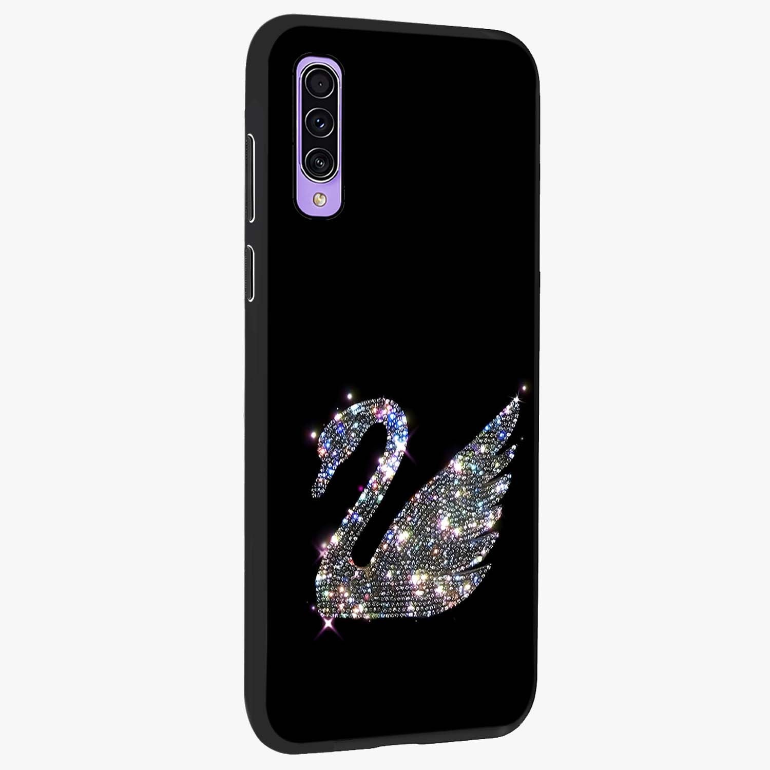 Starlit Swan Grace Glass Case upright view showcasing beautiful swan artwork with peaceful night themed design.