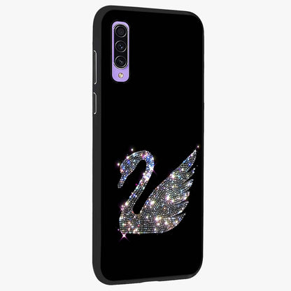 Starlit Swan Grace Glass Case upright view showcasing beautiful swan artwork with peaceful night themed design.