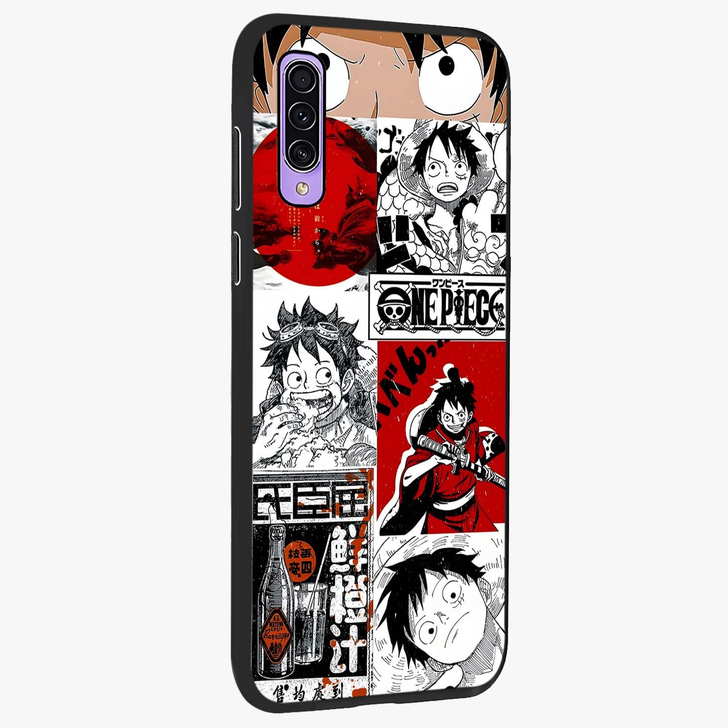 Strawhat Chaos Panels Glass Case upright view showcasing energetic anime artwork with bold adventure theme.