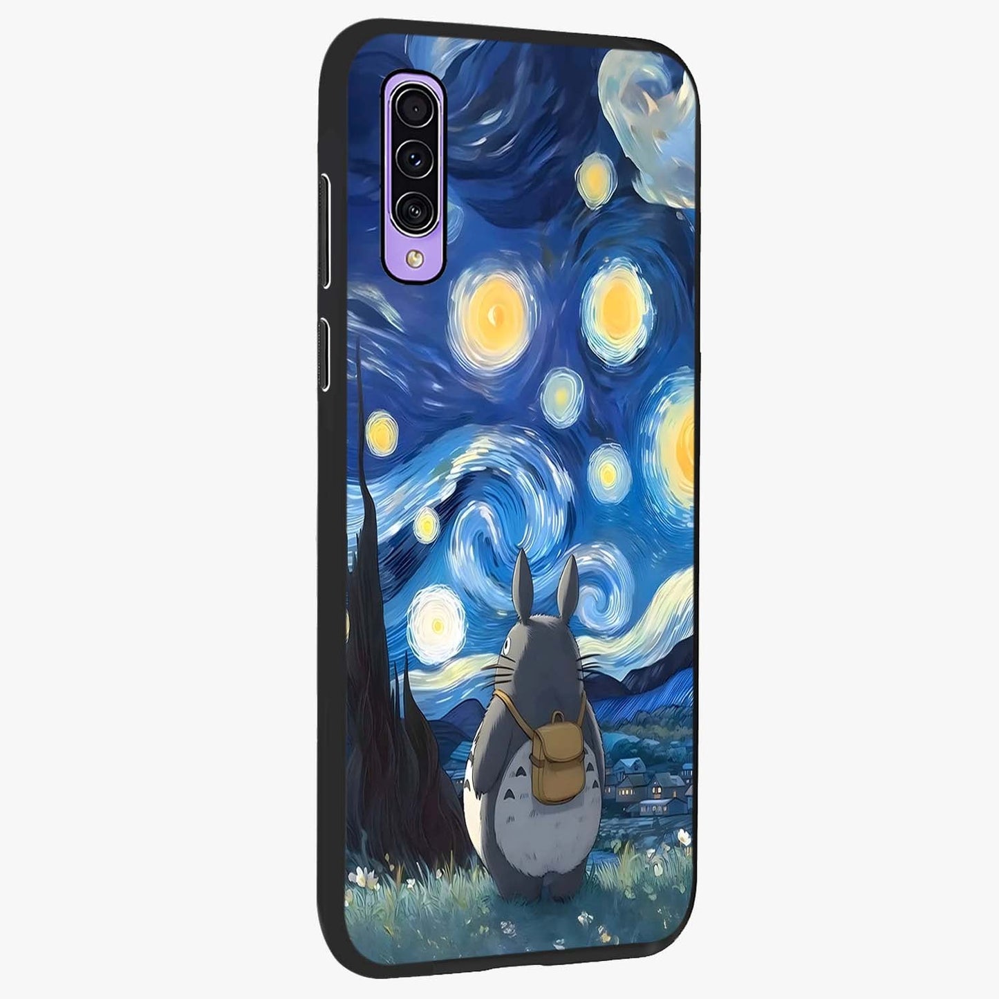 Totoro In Van Gogh Art Glass Case upright view showcasing creative character artwork with painterly artistic theme.
