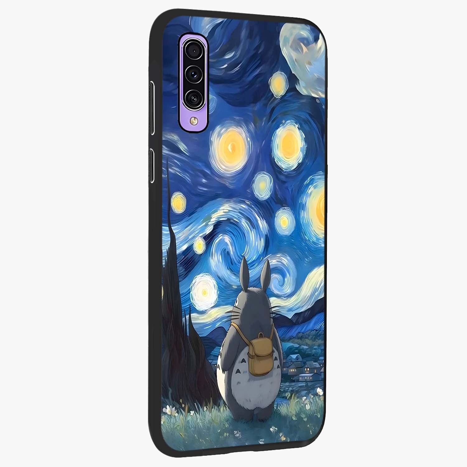 Totoro In Van Gogh Art Glass Case upright view showcasing creative character artwork with painterly artistic theme.