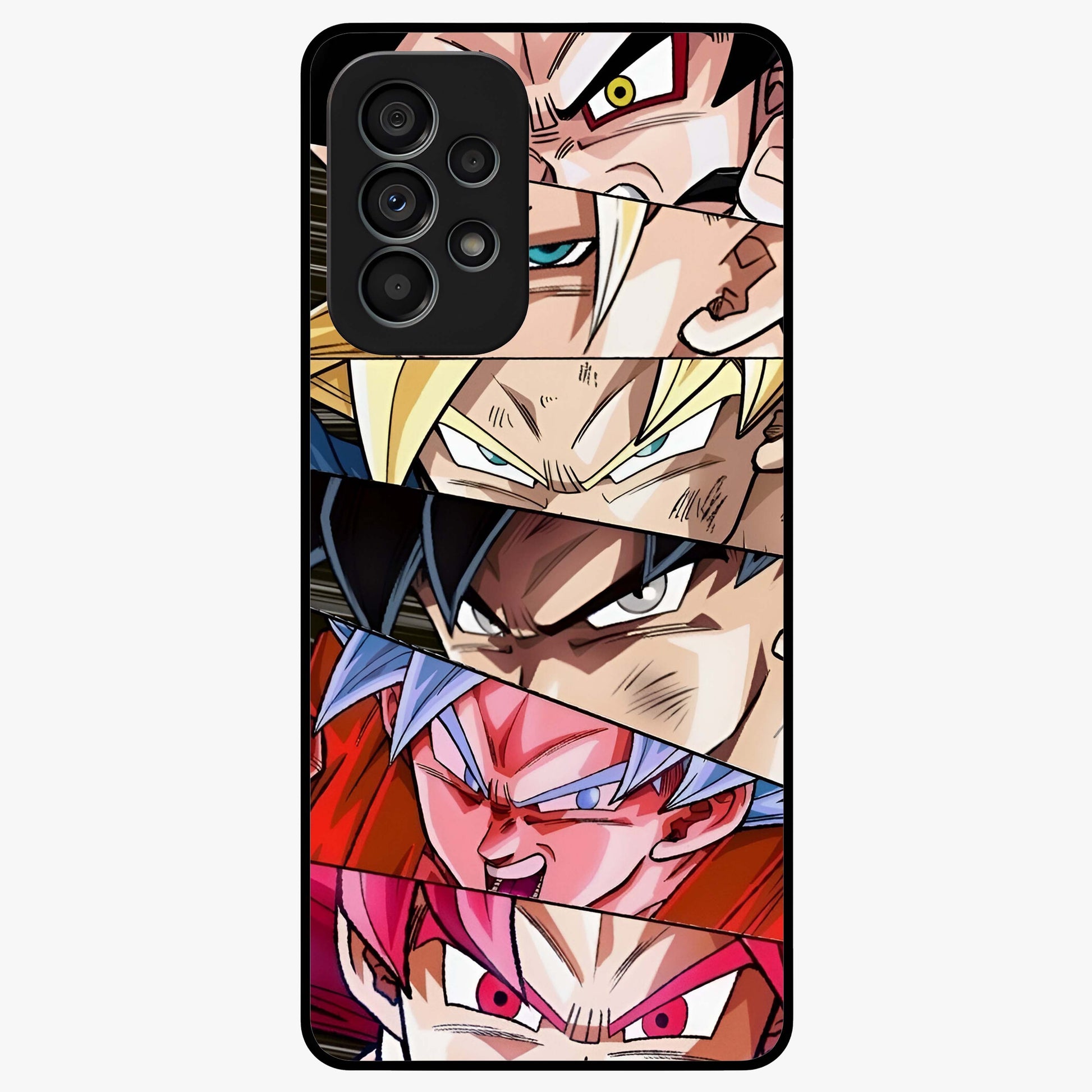 Anime Character Glass Case showing flat back view with vibrant anime artwork and glossy glass finish.