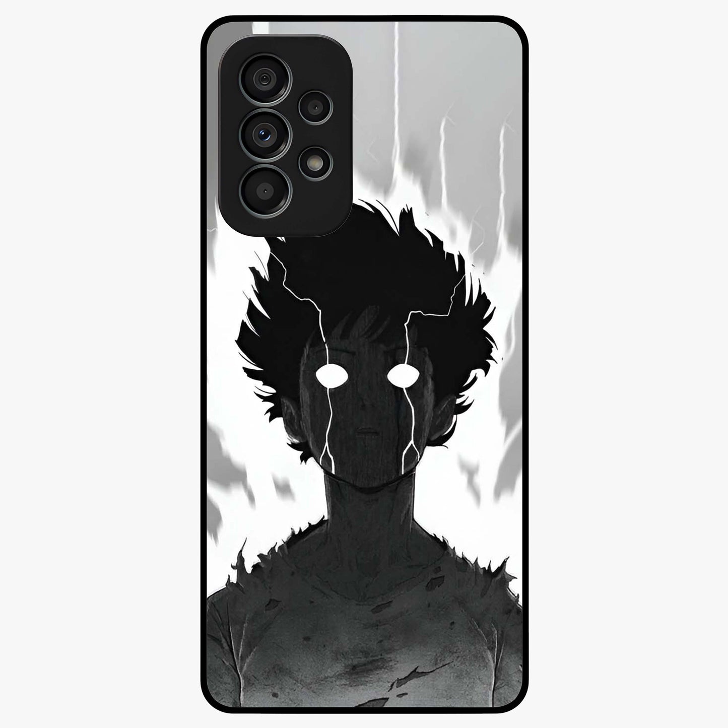 Awakened Inner Rage Glass Case showing flat back view with intense artistic artwork and glossy glass finish.