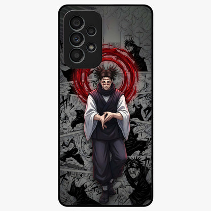 Cursed Ritual Ascension Glass Case showing flat back view with dark ritual themed artwork and glossy glass finish.
