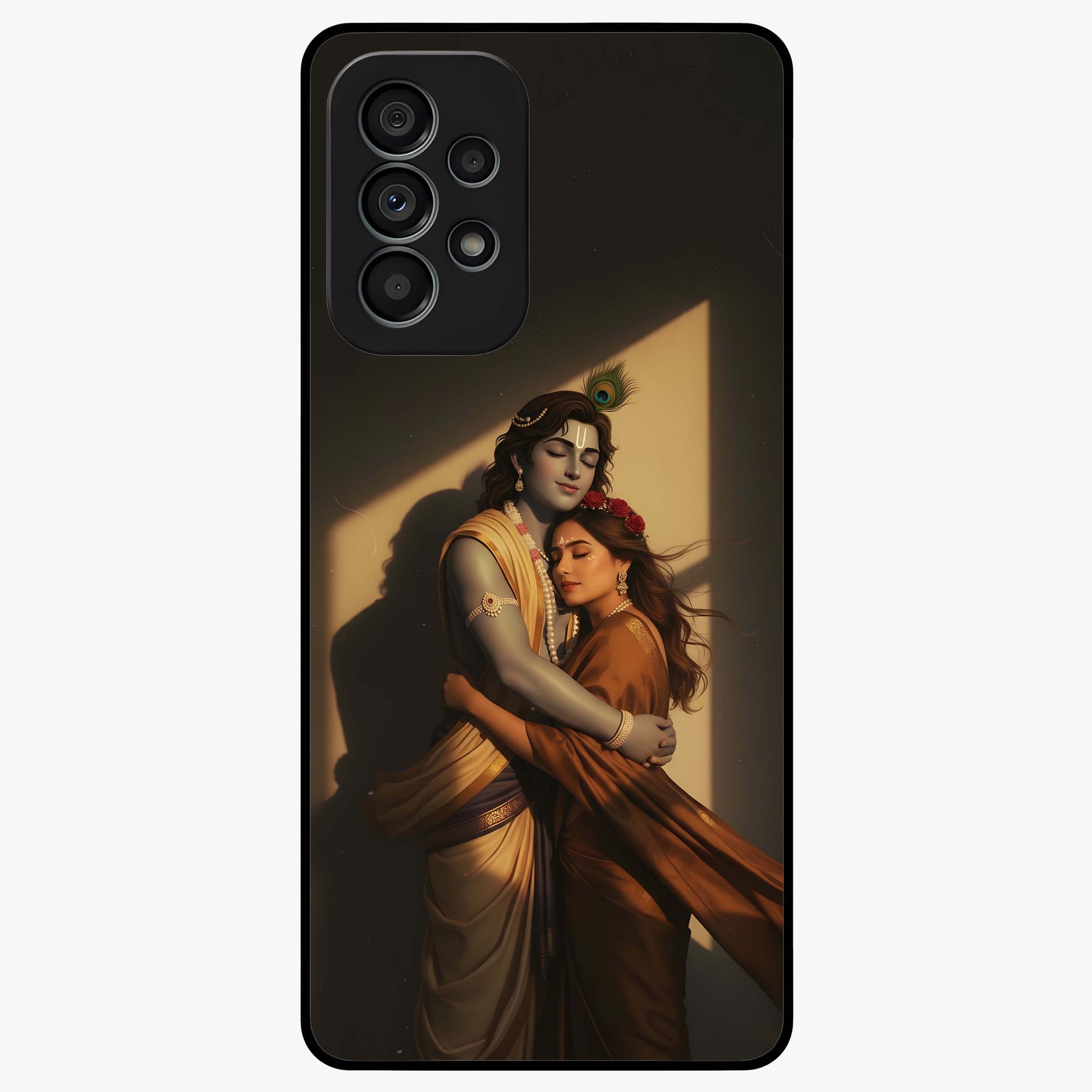 Divine Eternal Love Glass Case showing flat back view with spiritual love themed artwork and glossy glass finish.