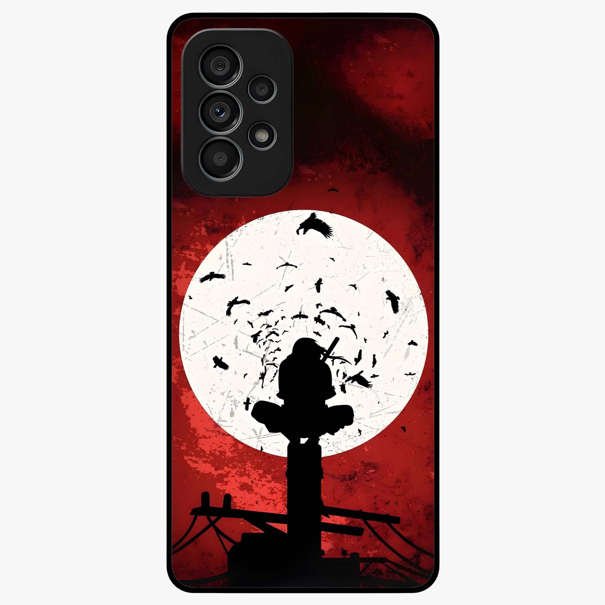 Itachi Limited Edition Naruto Anime Glass Case showing flat back view with iconic anime character artwork and glossy glass finish.
