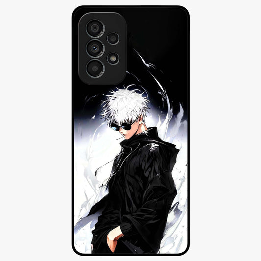 Limitless Shadow King Glass Case showing flat back view with powerful shadow warrior artwork and glossy glass finish.