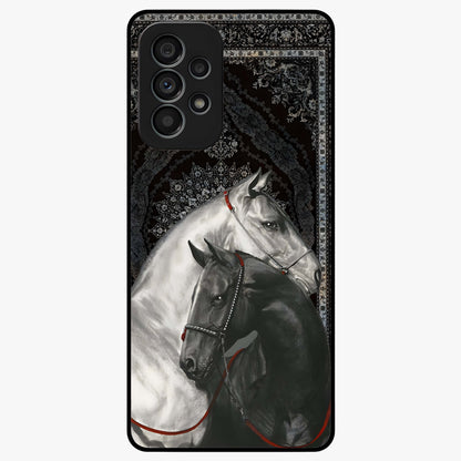 Majestic Ride Legacy Glass Case showing flat back view with powerful automotive inspired artwork and glossy glass finish.
