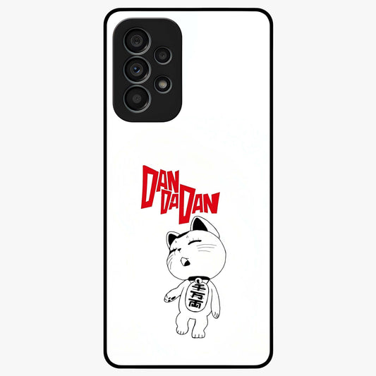 Playful Spirit Charm Glass Case showing flat back view with cheerful charm themed artwork and glossy glass finish.