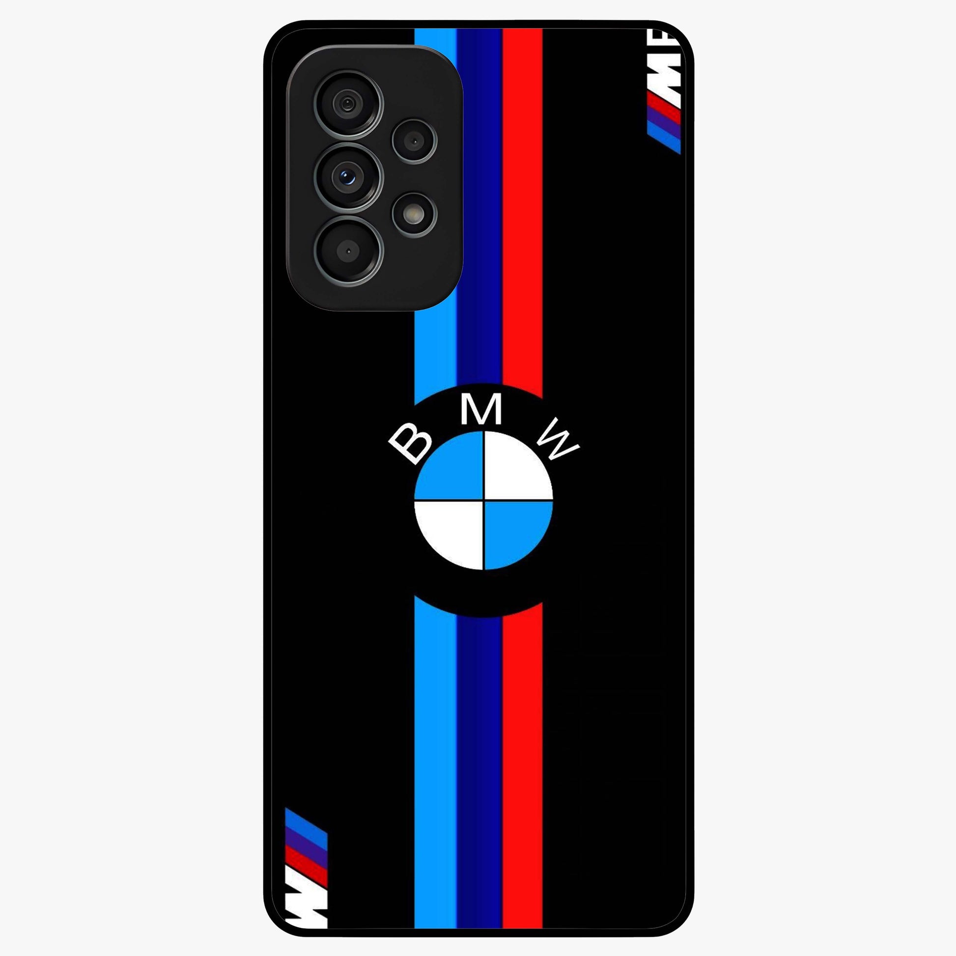 Turbo BMW Beast Glass Case showing flat back view with high performance sports car artwork and glossy glass finish.
