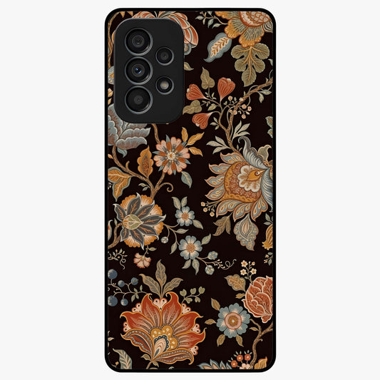 Vintage Floral Dream Glass Case showing flat back view with classic floral artwork and glossy glass finish.